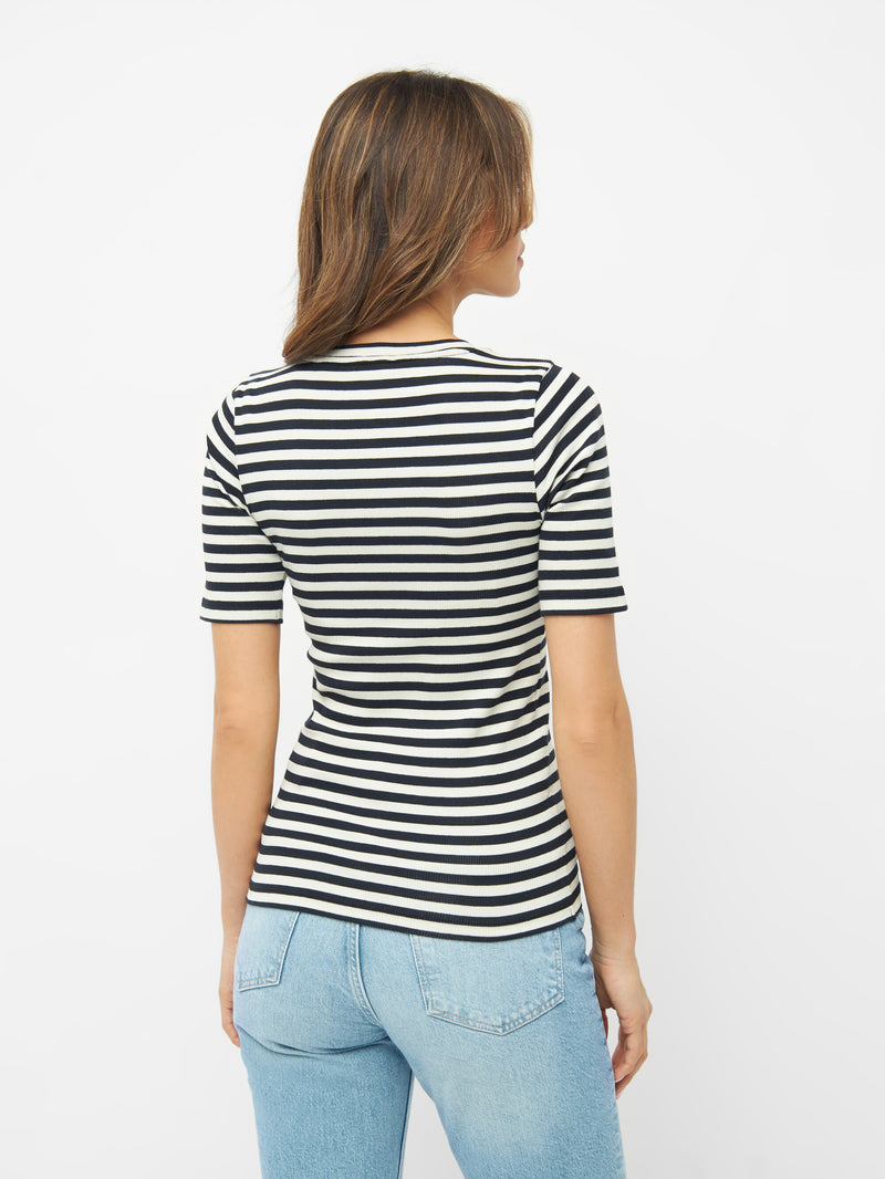 Buy Striped rib t-shirt - Stripe - black/white - from