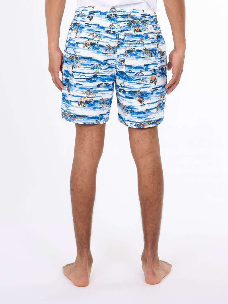 KnowledgeCotton Apparel - MEN Swim shorts with elastic waist AOP Swimshorts 9993 AOP