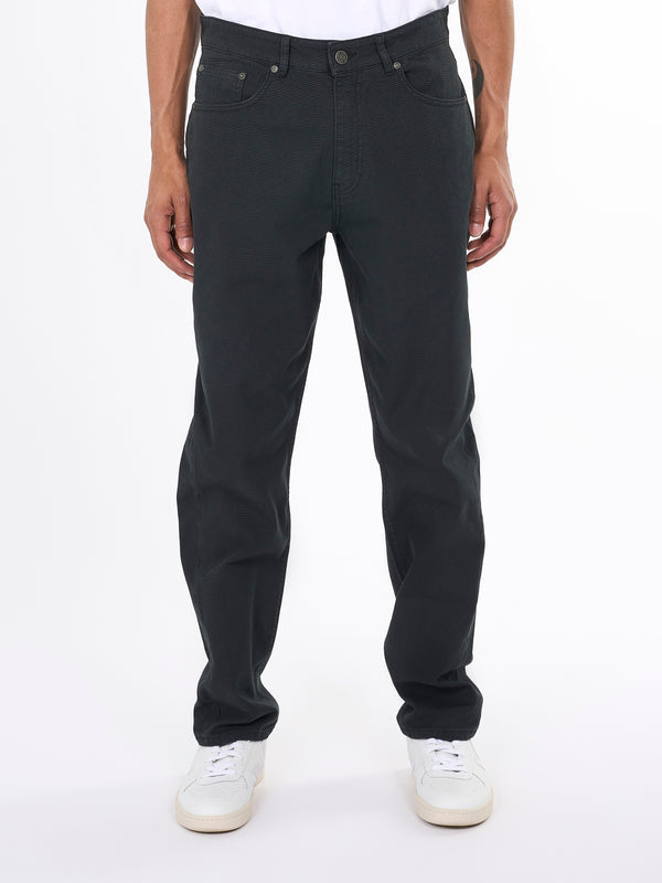 KnowledgeCotton Apparel - MEN TIM 5-pocket canvas relaxed fit pant Pants 1300 Black Jet