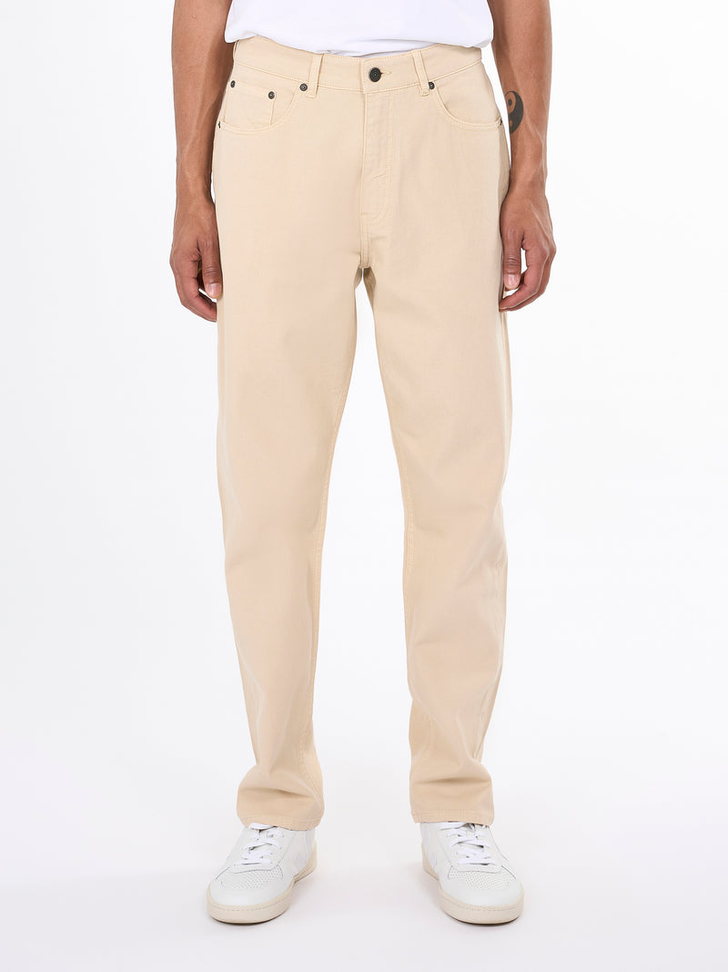 KnowledgeCotton Apparel - MEN TIM 5-pocket canvas relaxed fit pant Pants 1347 Safari