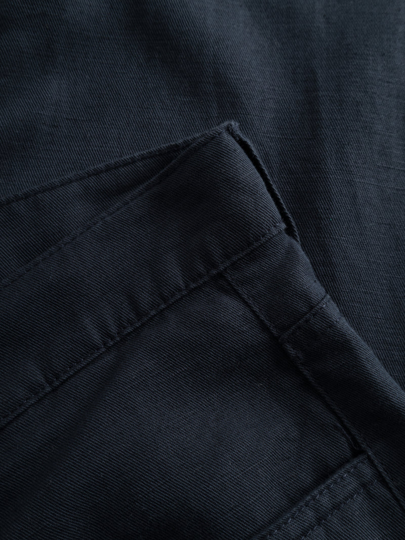 KnowledgeCotton Apparel - MEN TIM 5-pocket cotton-linen blend twill pant Pants 1001 Total Eclipse