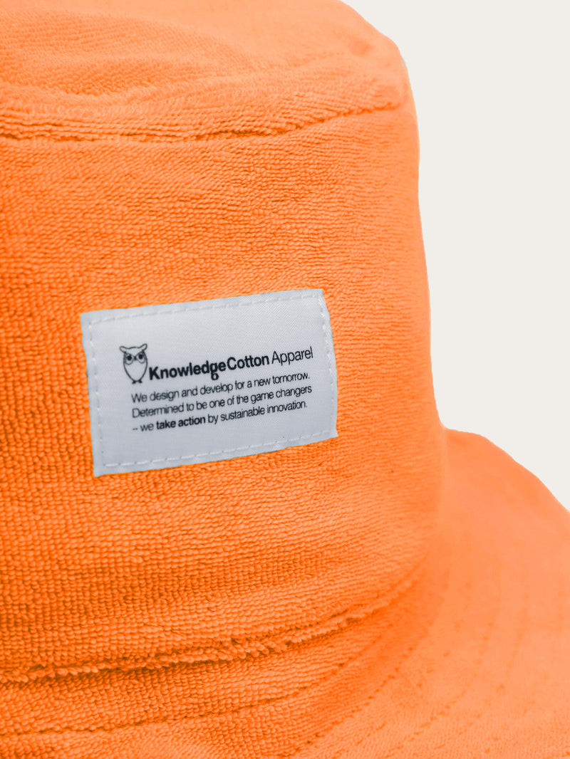 KnowledgeCotton Apparel - UNI Terry bucket hat Hats 1382 Russet orange
