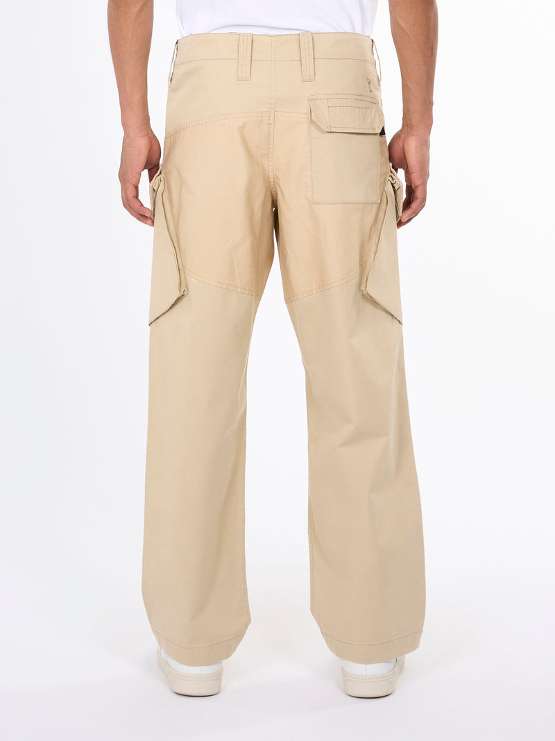 KnowledgeCotton Apparel - MEN Twill pant with patch Pants 1347 Safari
