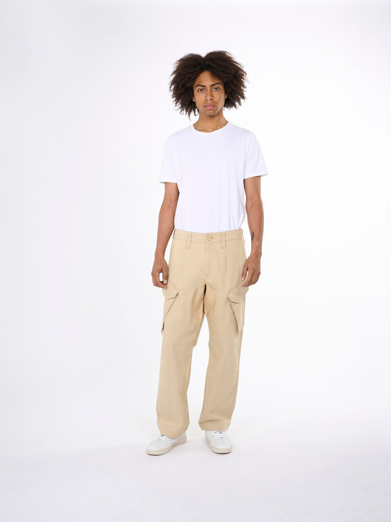 KnowledgeCotton Apparel - MEN Twill pant with patch Pants 1347 Safari