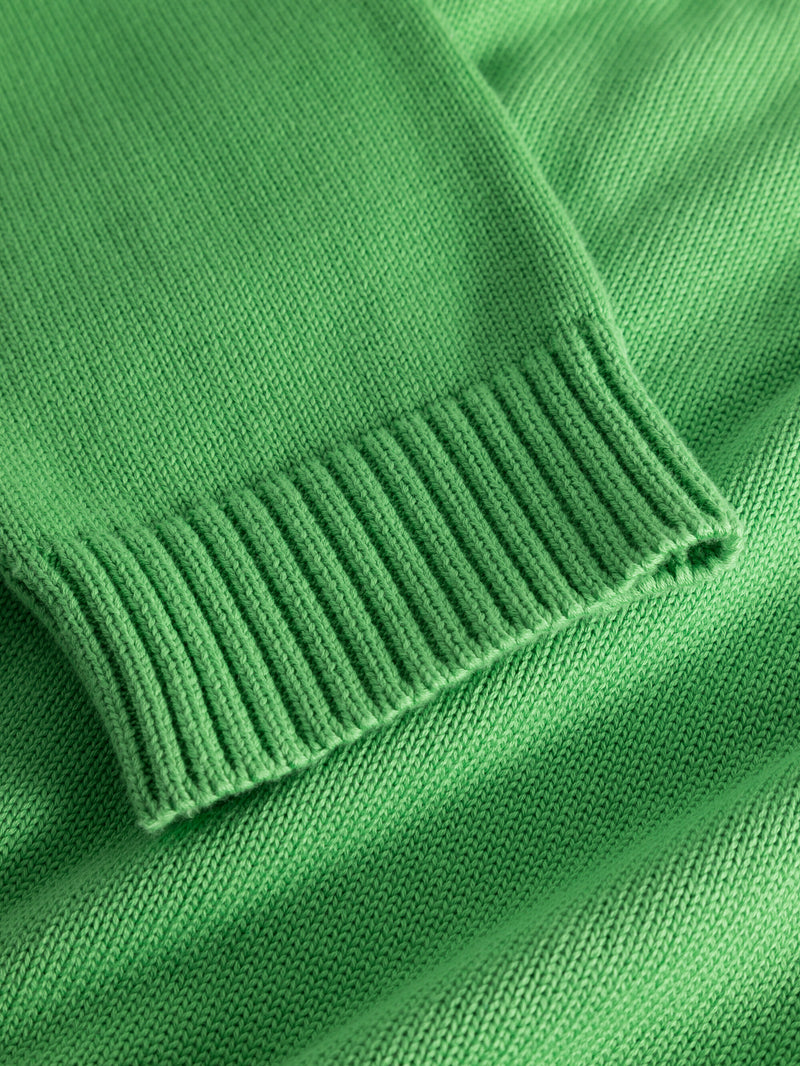 KnowledgeCotton Apparel - WMN V-neck long sleeved cotton knit Knits 1218 Vibrant Green