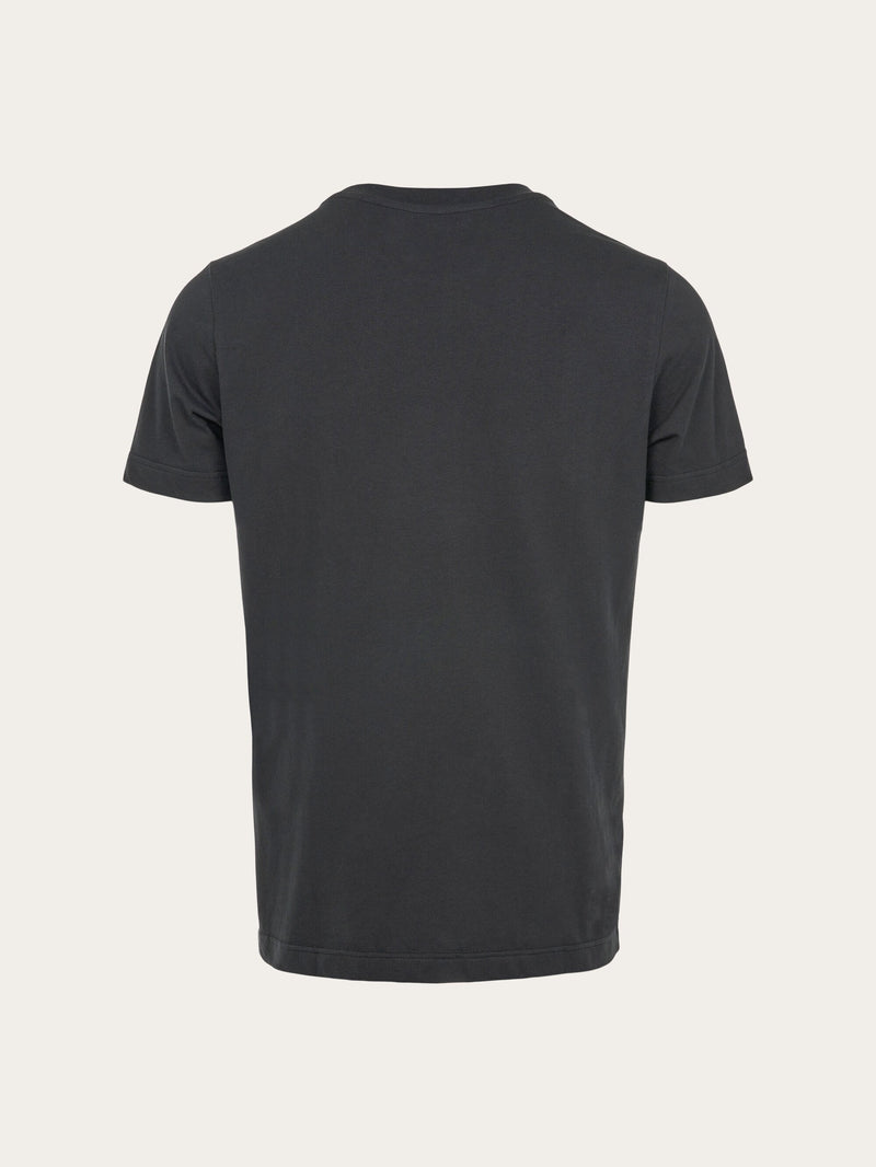 KnowledgeCotton Apparel - MEN WATERAID Water is life regular t-shirt big front print T-shirts 1300 Black Jet
