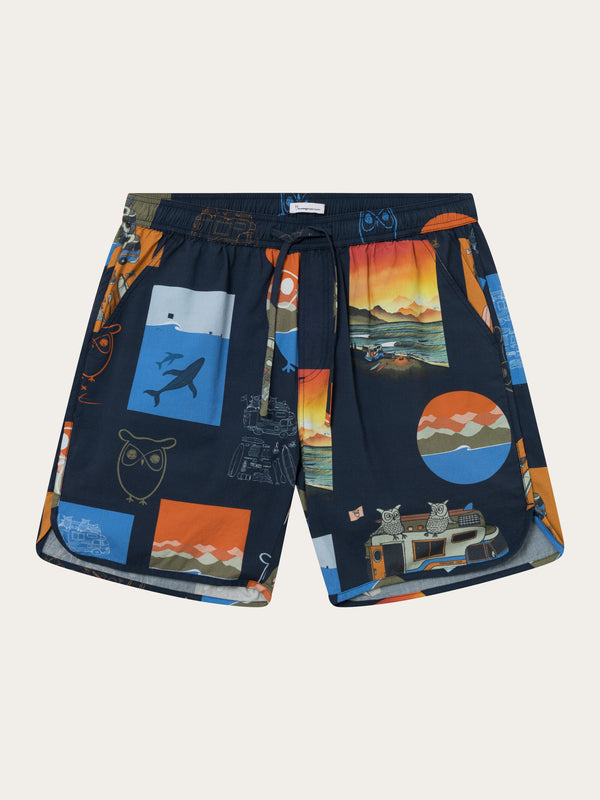 KnowledgeCotton Apparel - MEN Woven AOP shorts Shorts 9996 item color